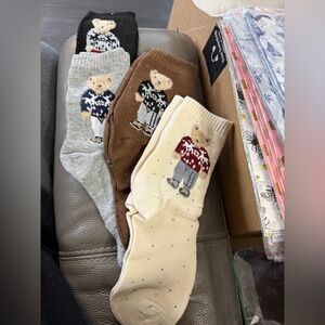 Bear Patterned Socks Set-4 pairs